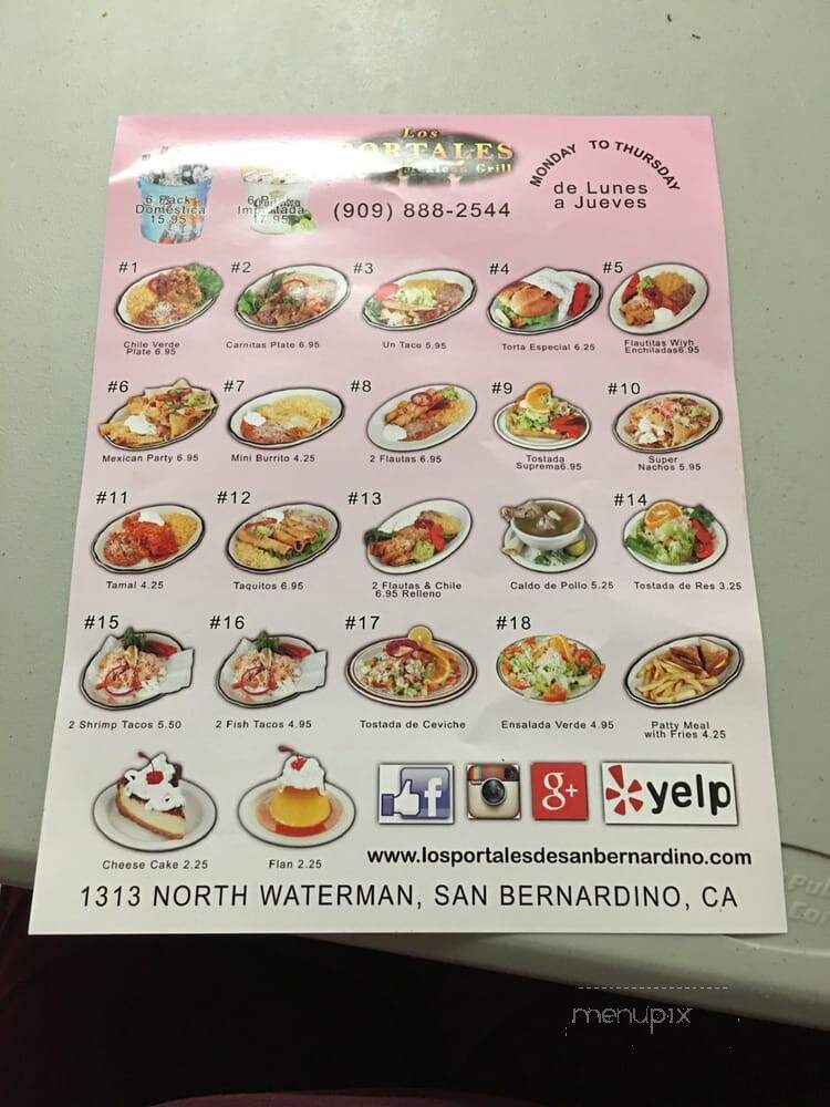 Los Portales - San Bernardino, CA menu_pic
