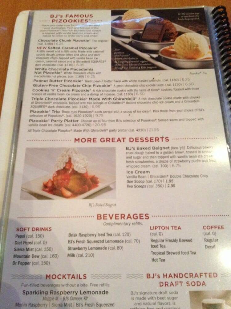 B J's Pizza & Grill - La Jolla, CA menu_pic