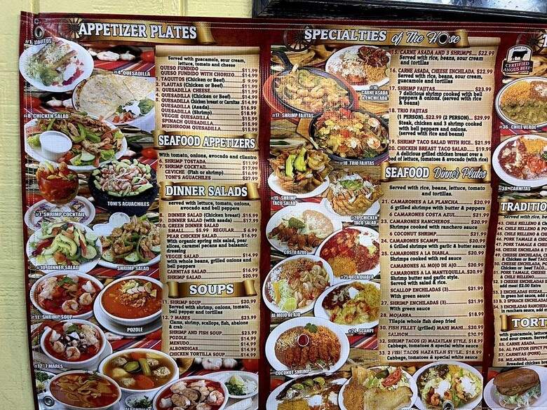La Cocina De Tony - Crestline, CA menu_pic