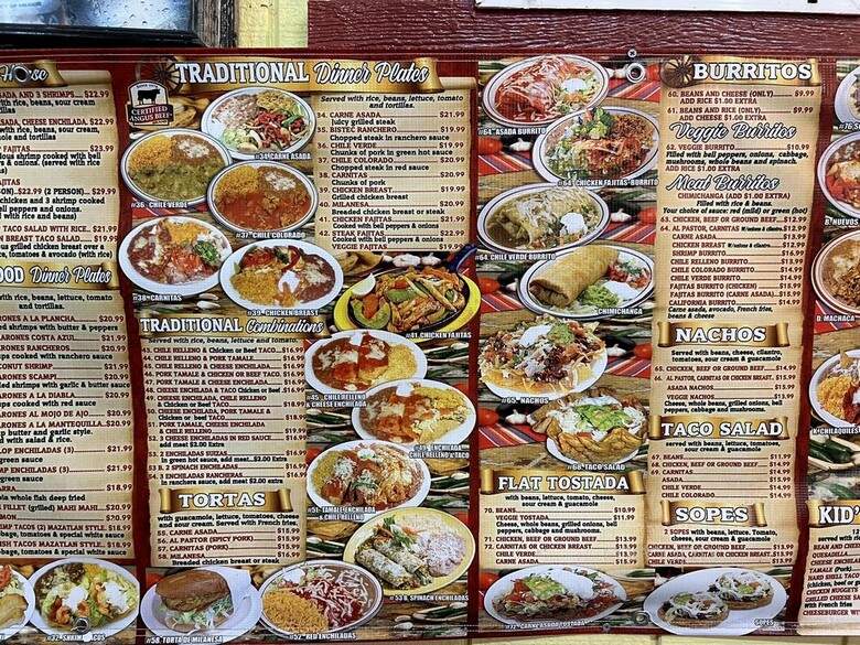 La Cocina De Tony - Crestline, CA menu_pic