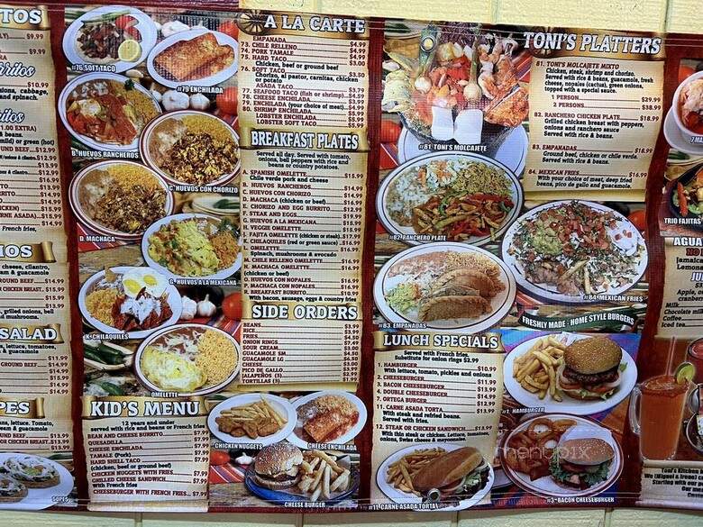 La Cocina De Tony - Crestline, CA menu_pic