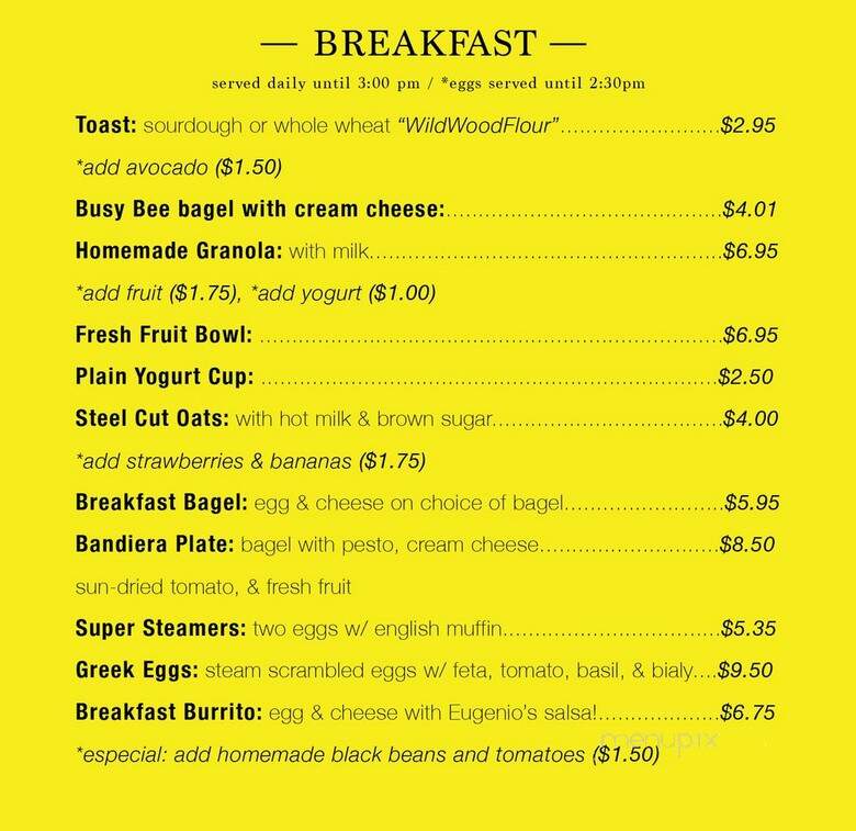 Pannikin Coffe & Tea - La Jolla, CA menu_pic