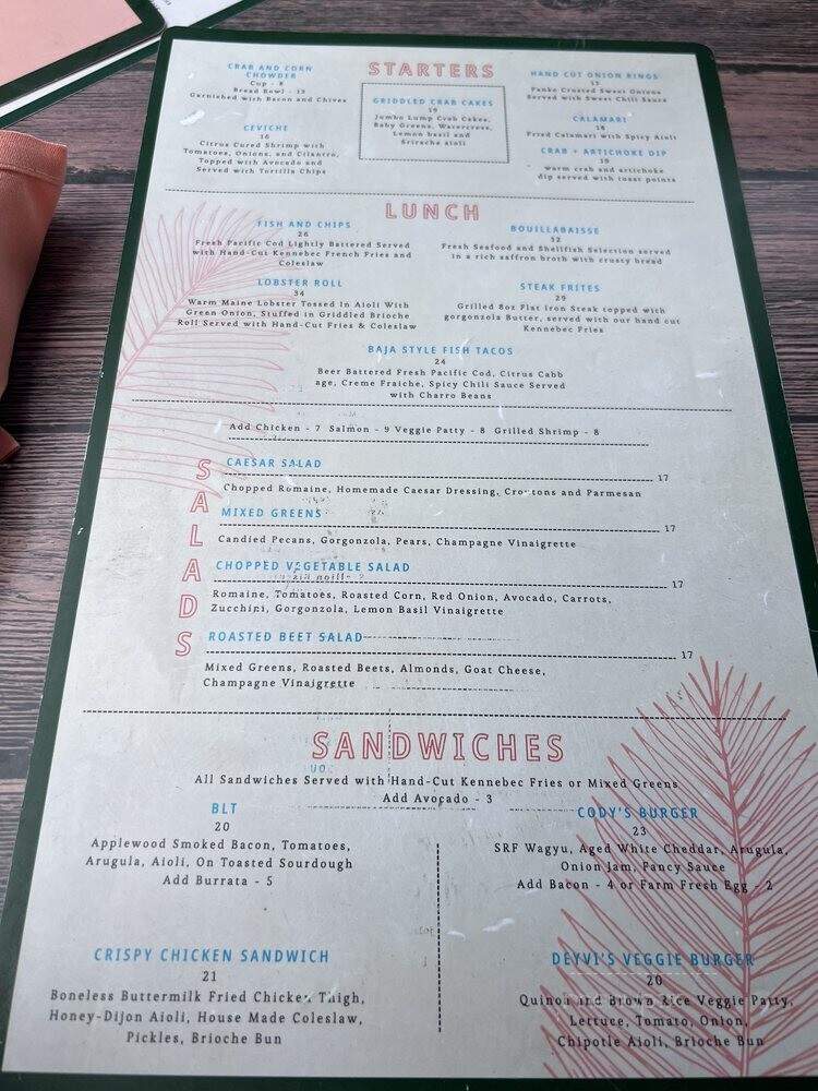 Cody's - La Jolla, CA menu_pic