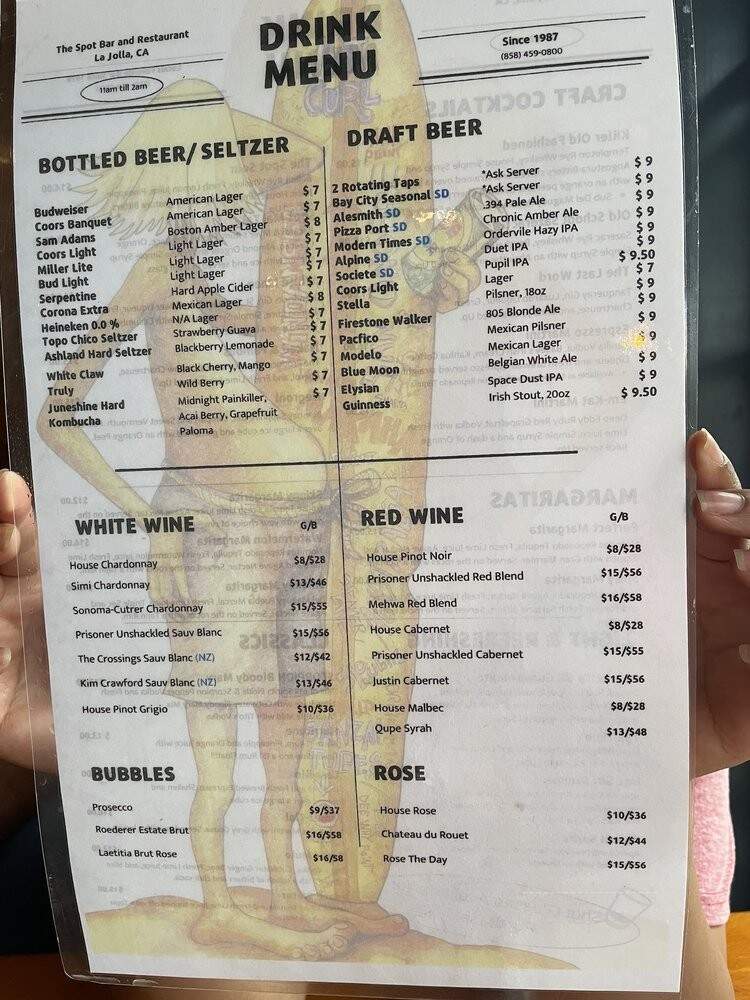 Spot - La Jolla, CA menu_pic