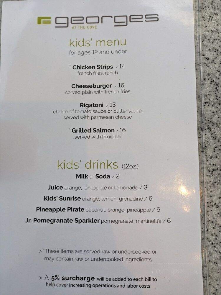 George's At The Cove - La Jolla, CA menu_pic
