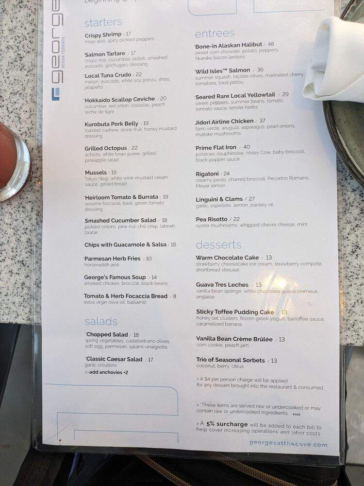 George's At The Cove - La Jolla, CA menu_pic