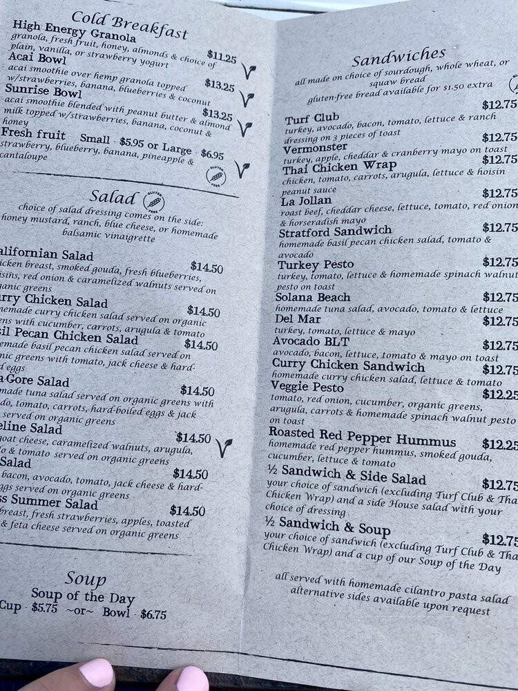 Stratford Court Cafe - Del Mar, CA menu_pic