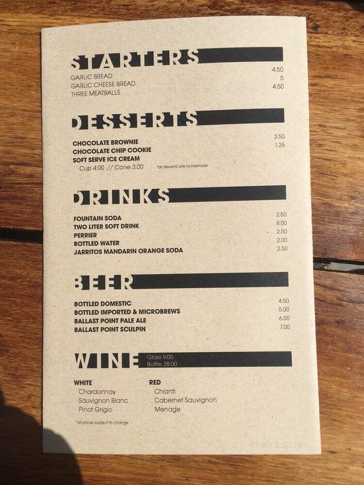 Del Mar Pizza - Del Mar, CA menu_pic