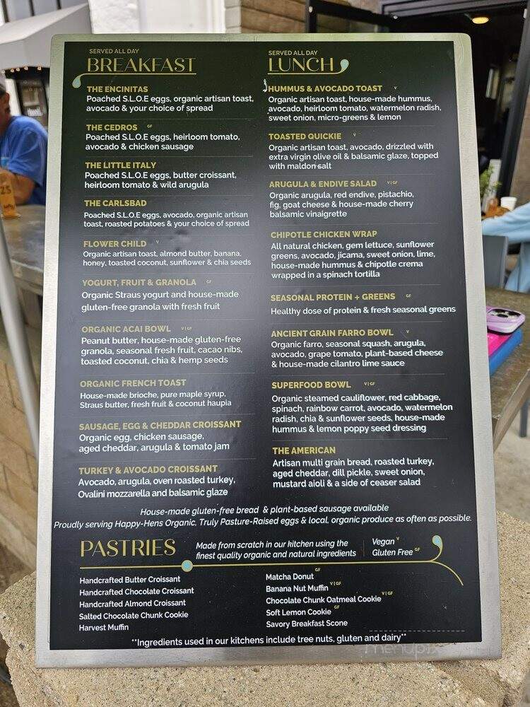 Zinc Cafe - Solana Beach, CA menu_pic