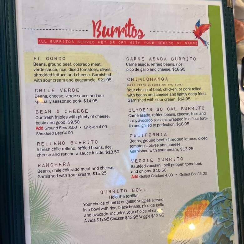 Papagayos - Lake Arrowhead, CA menu_pic