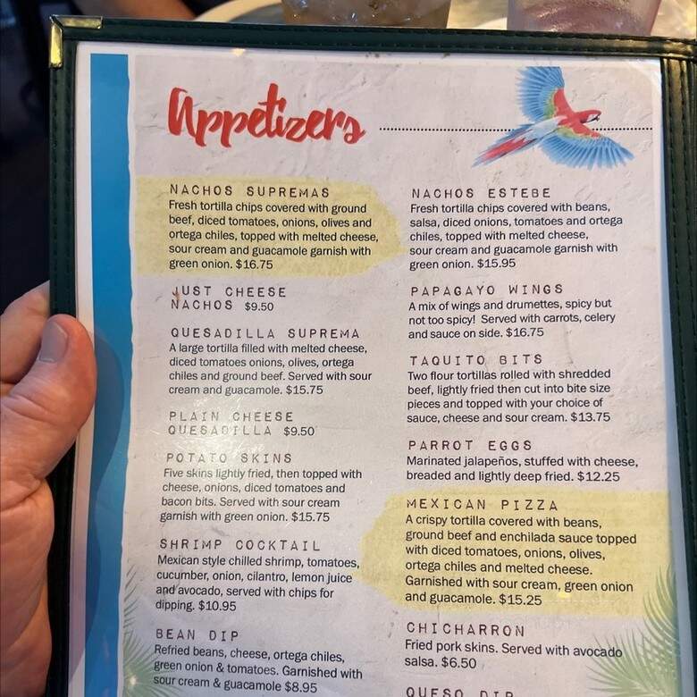 Papagayos - Lake Arrowhead, CA menu_pic