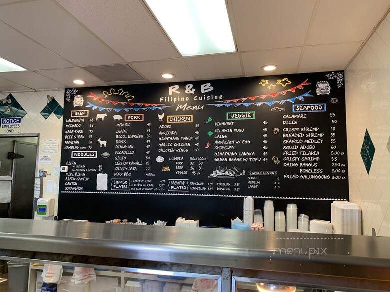 R & B Fillipino Cuisine - San Diego, CA menu_pic