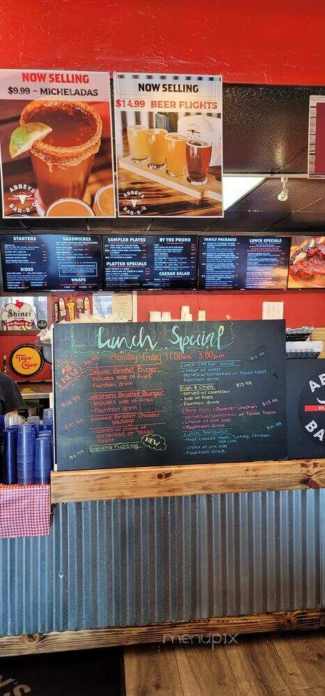 Abbey's Real Texas BBQ - San Diego, CA menu_pic