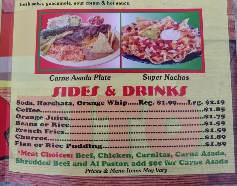 Green Burrito - Temecula, CA menu_pic