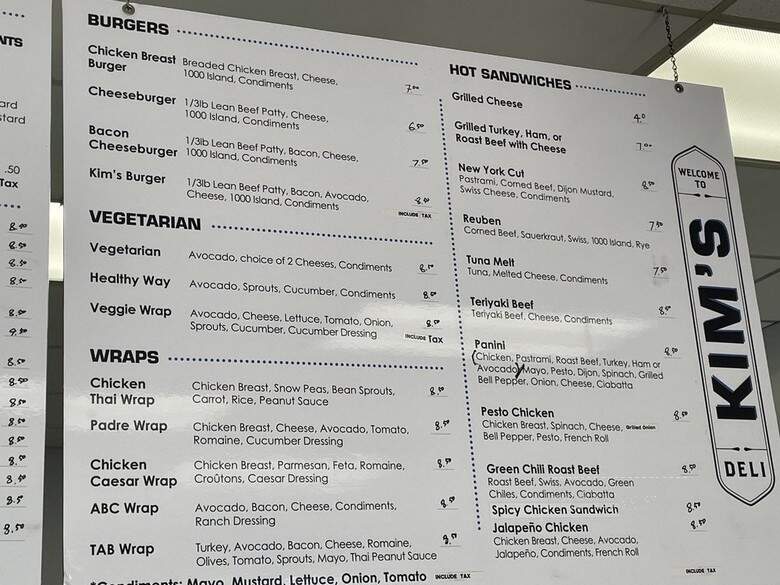 Kim's Deli - San Diego, CA menu_pic