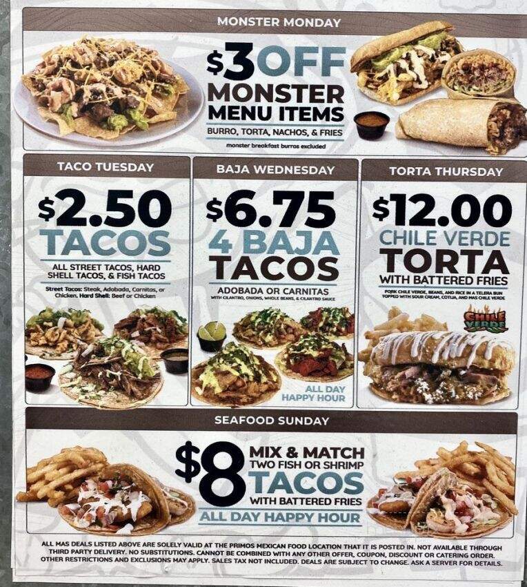 Los Primos Mexican Food - San Diego, CA menu_pic