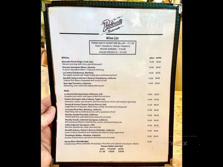 Pernicano's Family Restaurant - San Diego, CA menu_pic