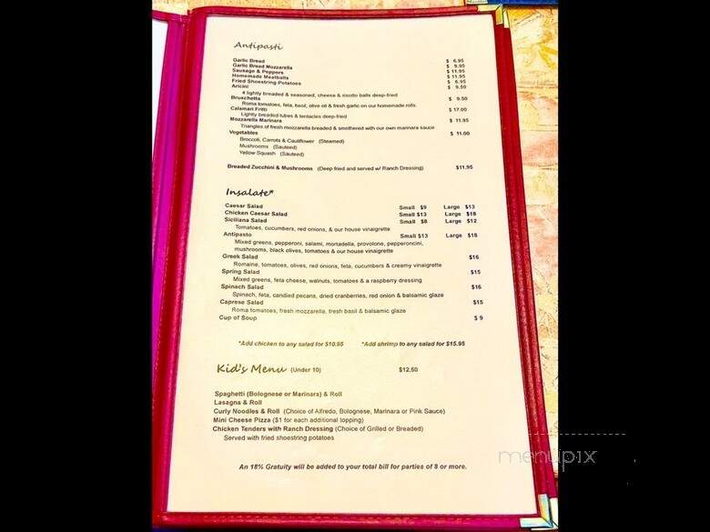Pernicano's Family Restaurant - San Diego, CA menu_pic
