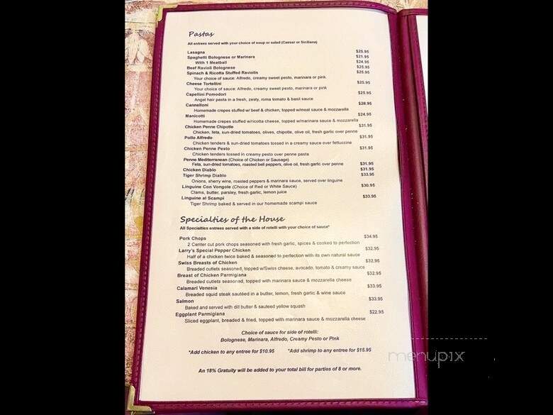 Pernicano's Family Restaurant - San Diego, CA menu_pic
