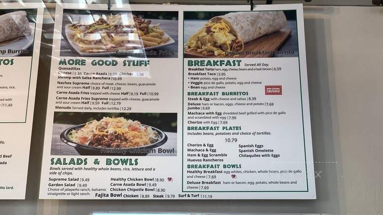 Sombrero Mexican Food - San Diego, CA menu_pic