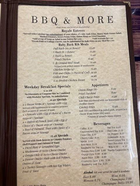 Royale Restaurant Of Calimesa - Calimesa, CA menu_pic