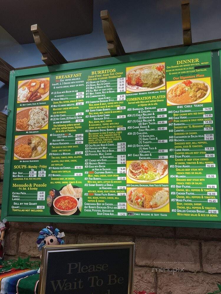 El Merendero - Pomona, CA menu_pic