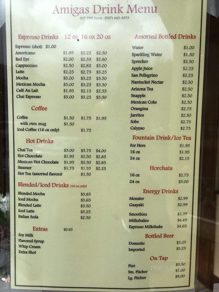 Amigas Burritos - Eureka, CA menu_pic