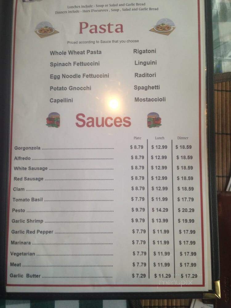 Marcelli's Ravioli & Sausage - Eureka, CA menu_pic