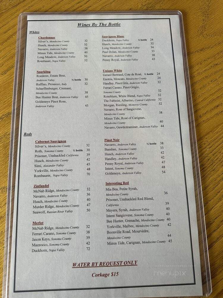 Silvers At The Wharf - Fort Bragg, CA menu_pic