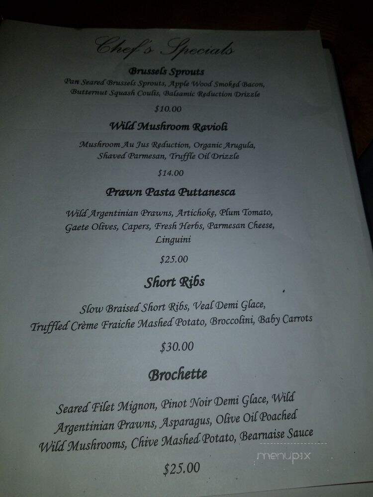 Mendocino Hotel & Garden Suite - Mendocino, CA menu_pic