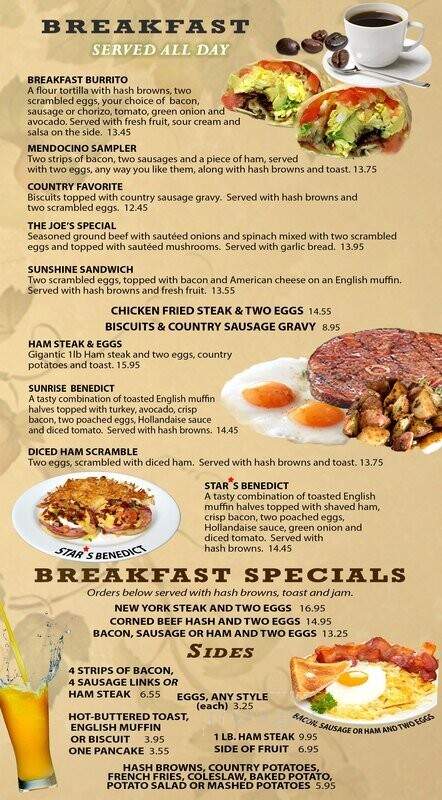 Star Restaurant - Ukiah, CA menu_pic