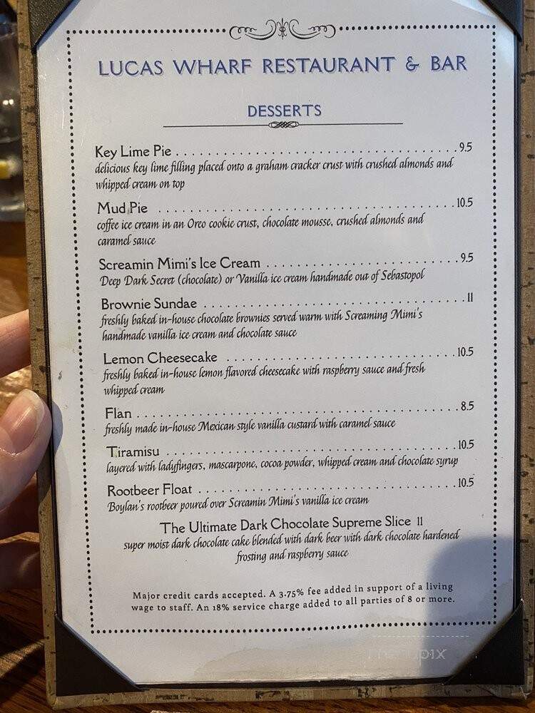 Lucas Wharf - Bodega Bay, CA menu_pic