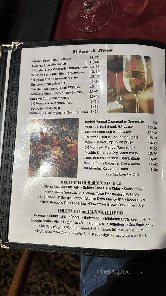 Main Street Station - Guerneville, CA menu_pic