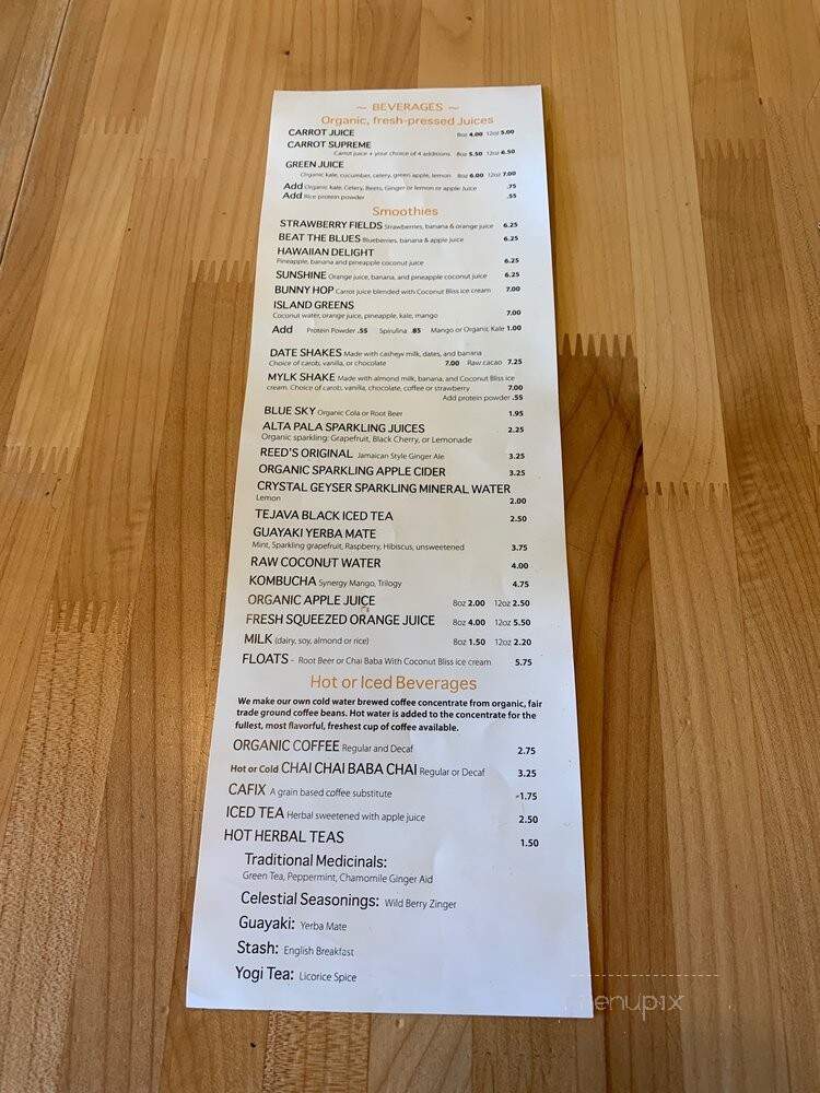 Slice Of Life - Sebastopol, CA menu_pic