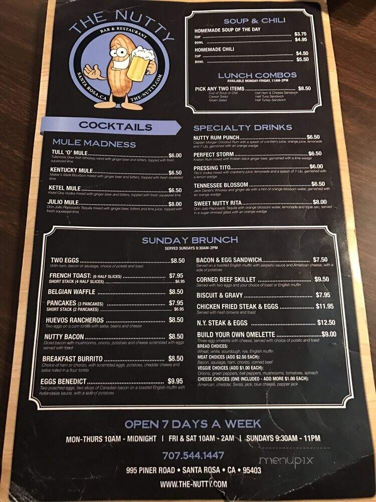 Nutty Irishman - Santa Rosa, CA menu_pic
