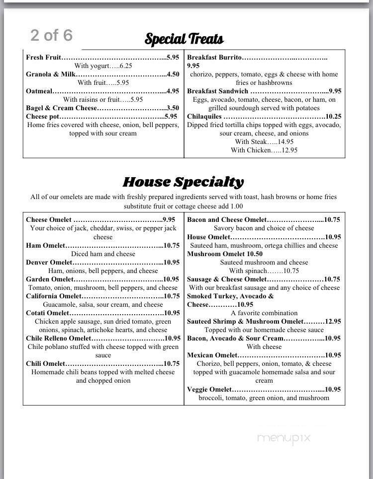 Marvin's Restaurant - Cotati, CA menu_pic