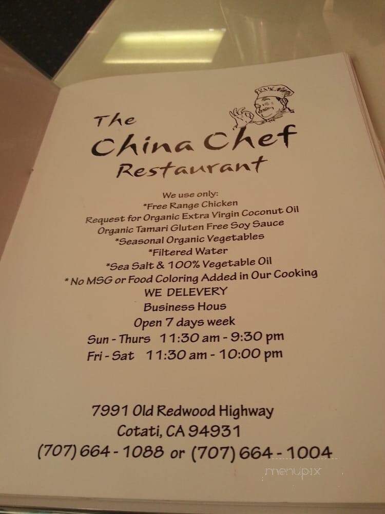 China Chef - Cotati, CA menu_pic