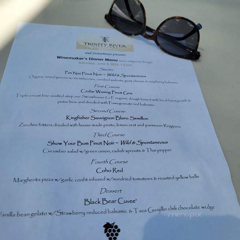 Strawhouse - Trinity Center, CA menu_pic