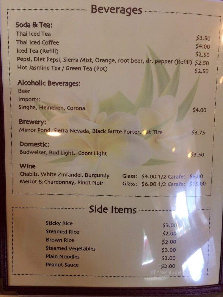 Natalee Thai Cuisine - Yreka, CA menu_pic