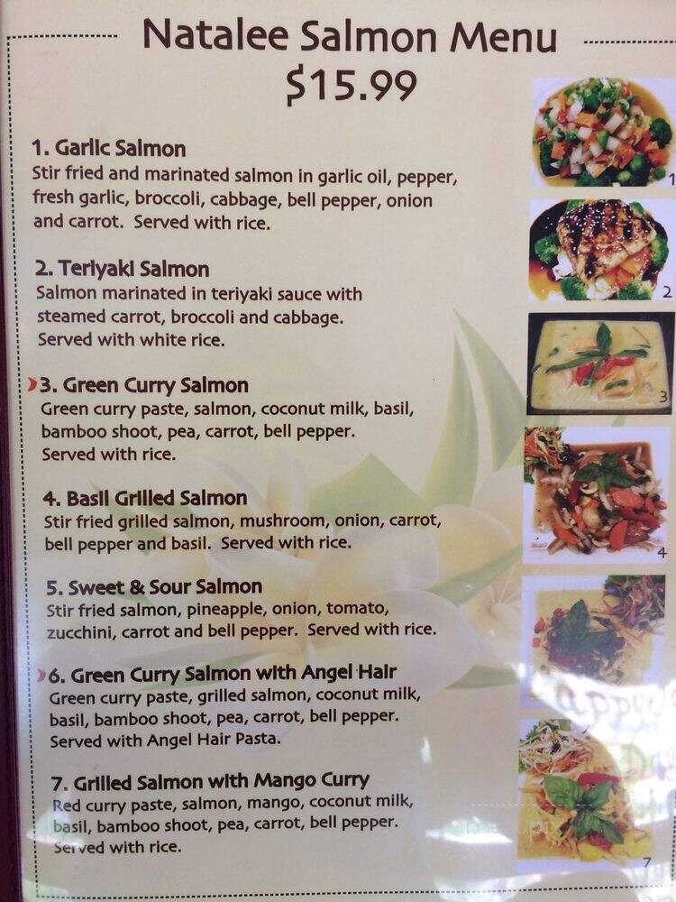 Natalee Thai Cuisine - Yreka, CA menu_pic