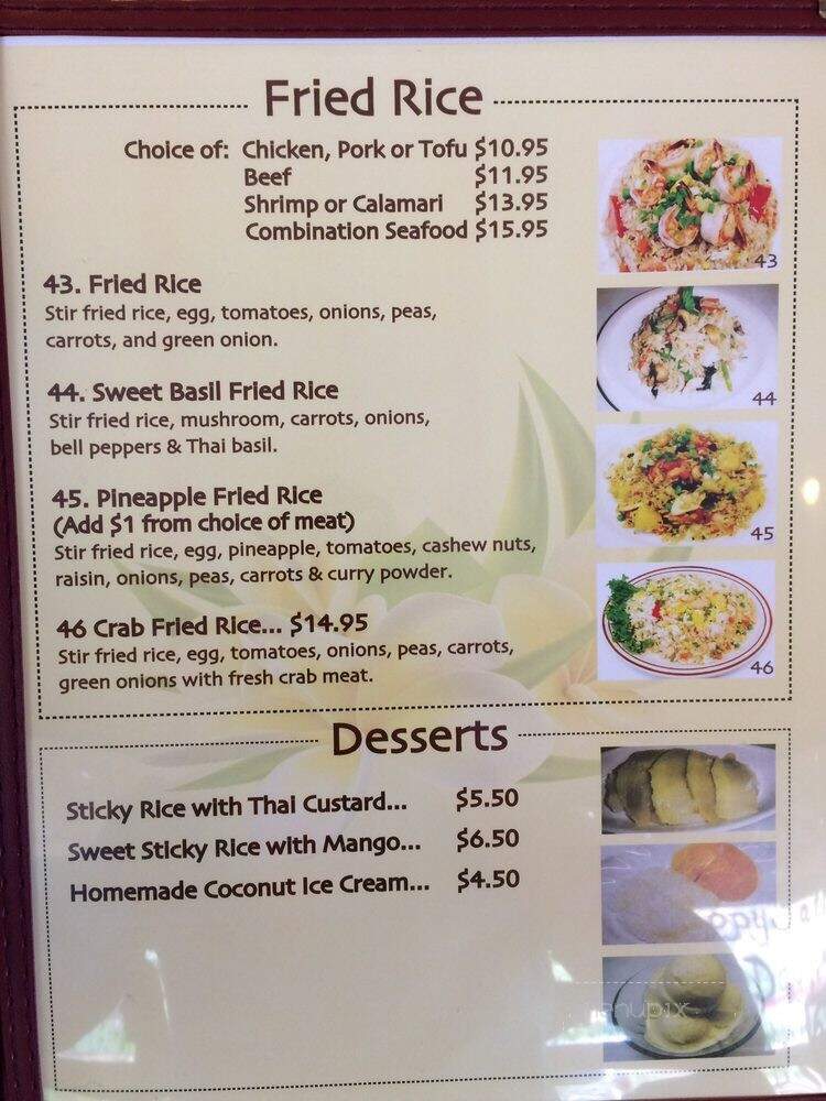 Natalee Thai Cuisine - Yreka, CA menu_pic