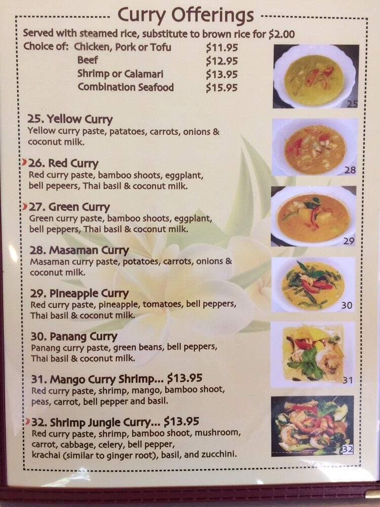 Natalee Thai Cuisine - Yreka, CA menu_pic