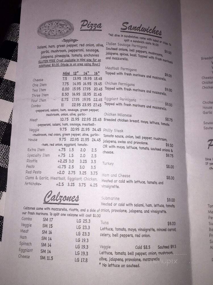 New Yorker Pizza & Restaurant - Petaluma, CA menu_pic