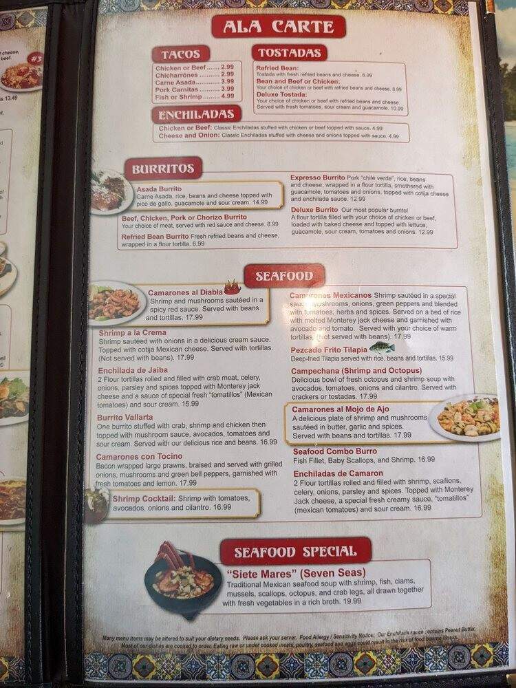 Puerto Vallarta A Family - Yreka, CA menu_pic