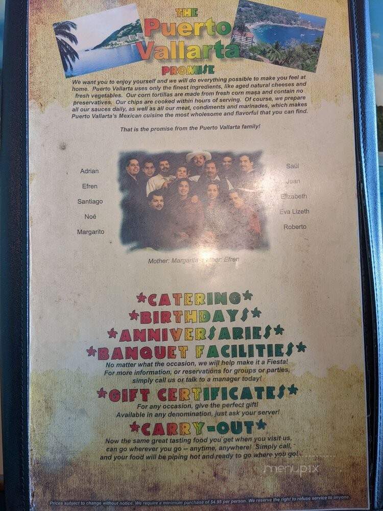 Puerto Vallarta A Family - Yreka, CA menu_pic