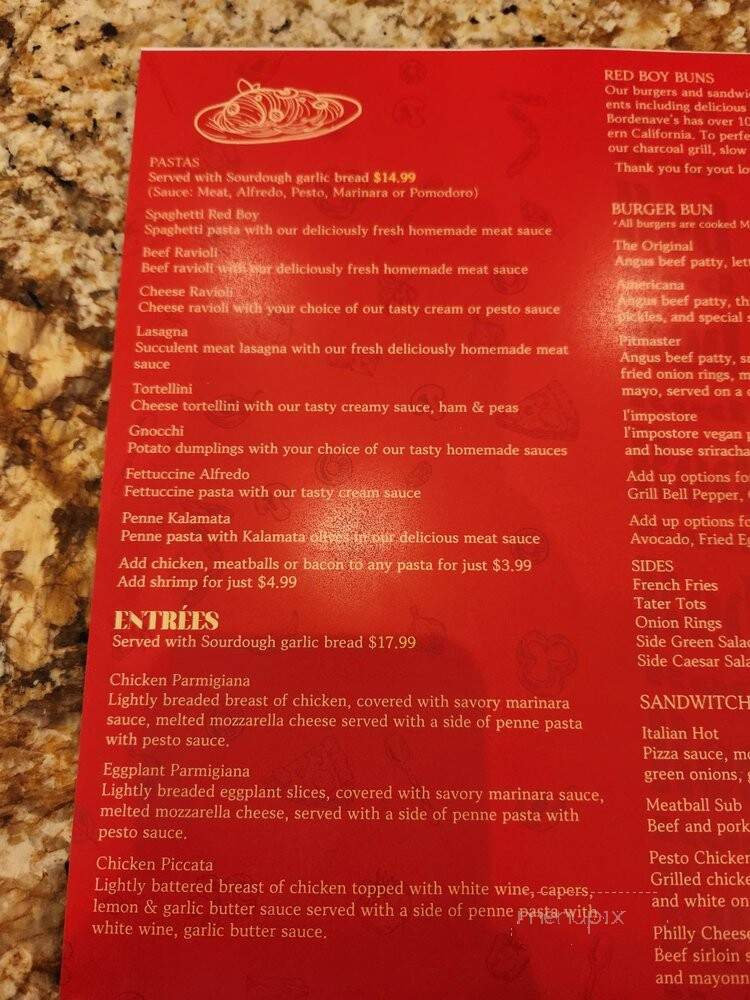 Red Boy Pizza - Petaluma, CA menu_pic