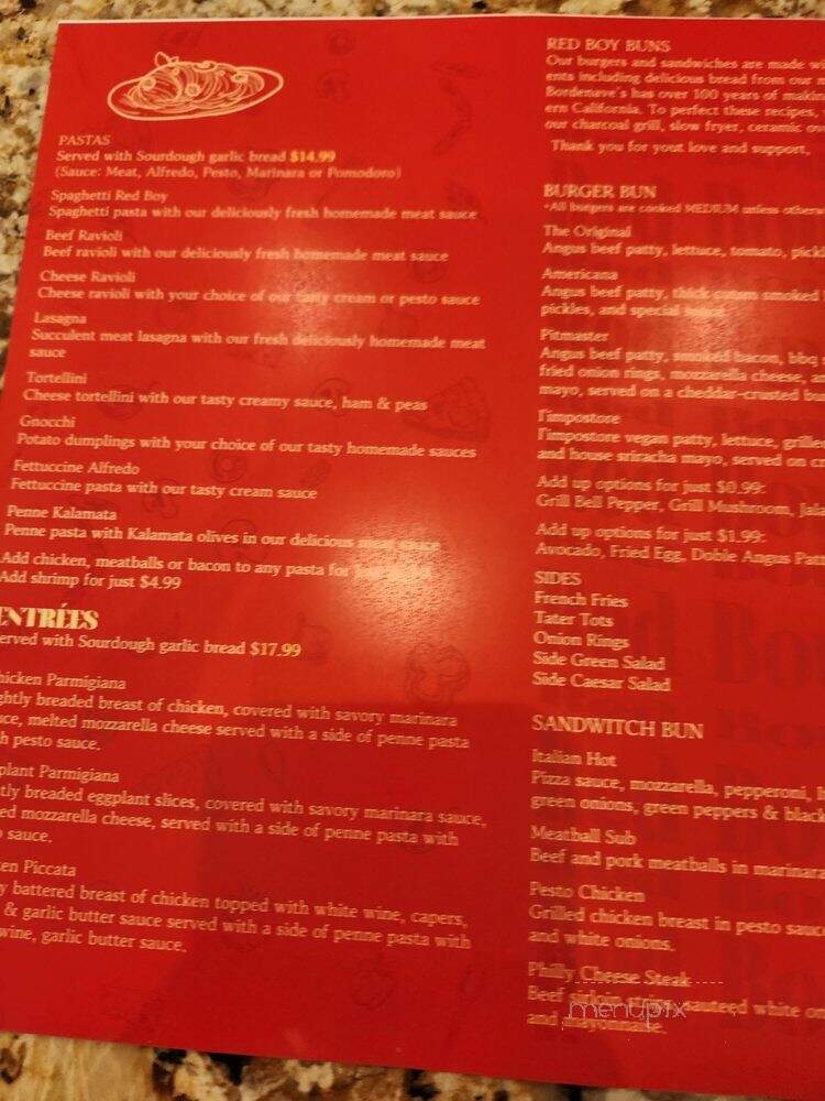 Red Boy Pizza - Petaluma, CA menu_pic