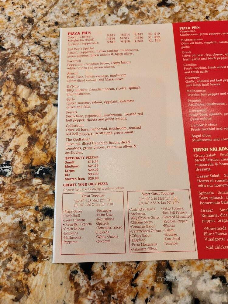Red Boy Pizza - Petaluma, CA menu_pic