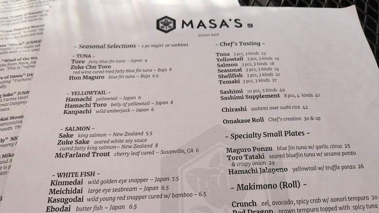 Masa Sushi - Novato, CA