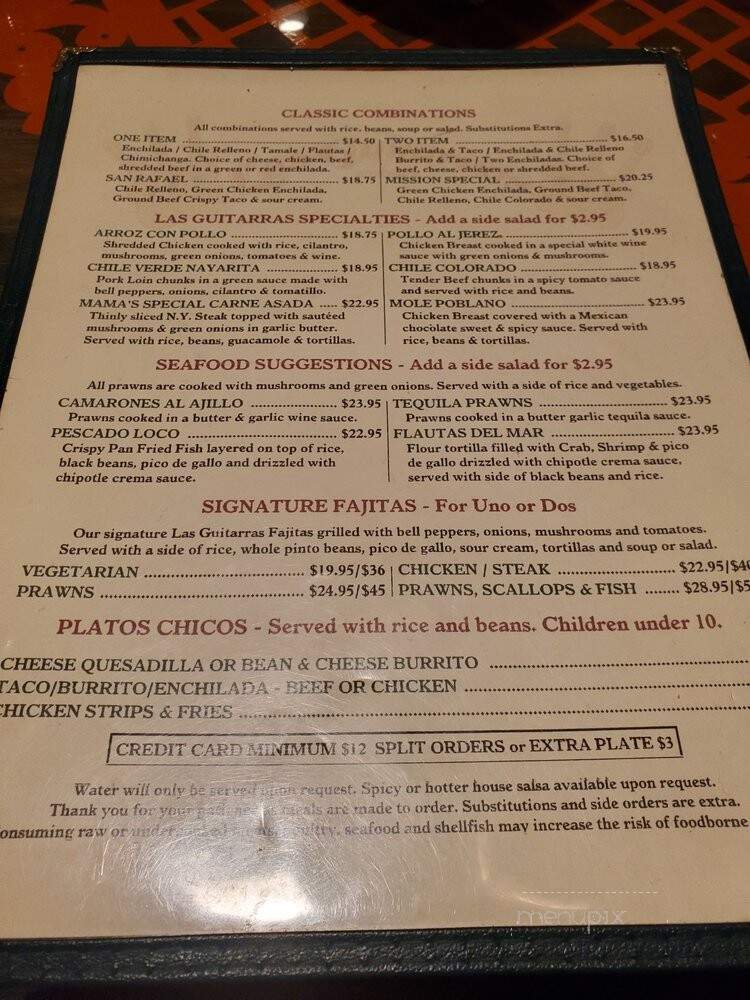 Las Guitarras - Novato, CA menu_pic